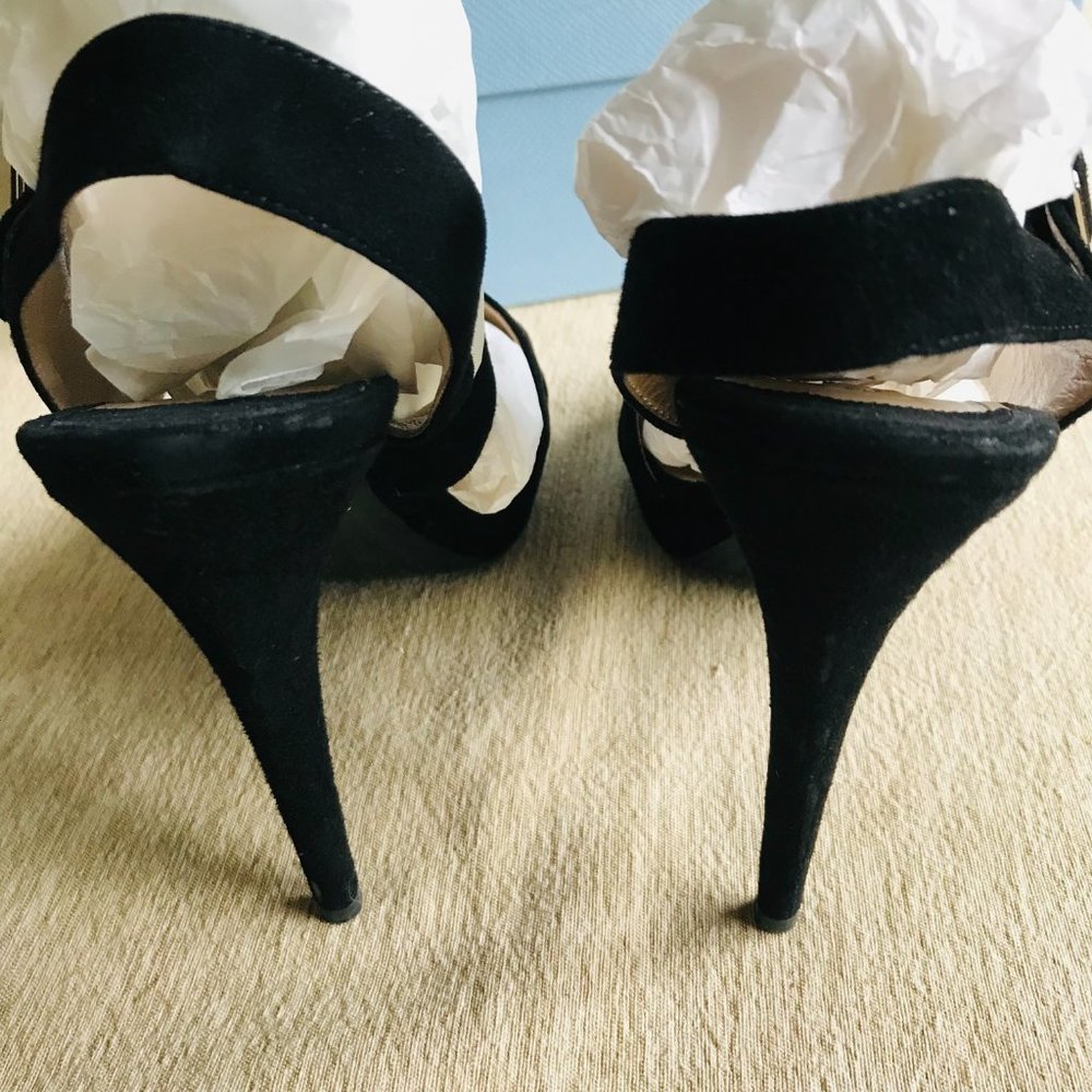 Authentic Prada Black Suede Strappy Platform Sand… - image 3